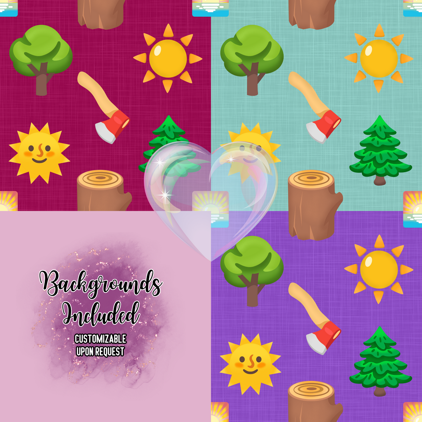 Morning Wood Emojis Hand Drawn Seamless Pattern