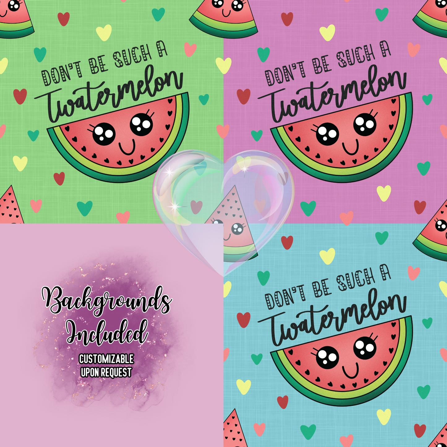 Twatermelon Hand Drawn Seamless Pattern