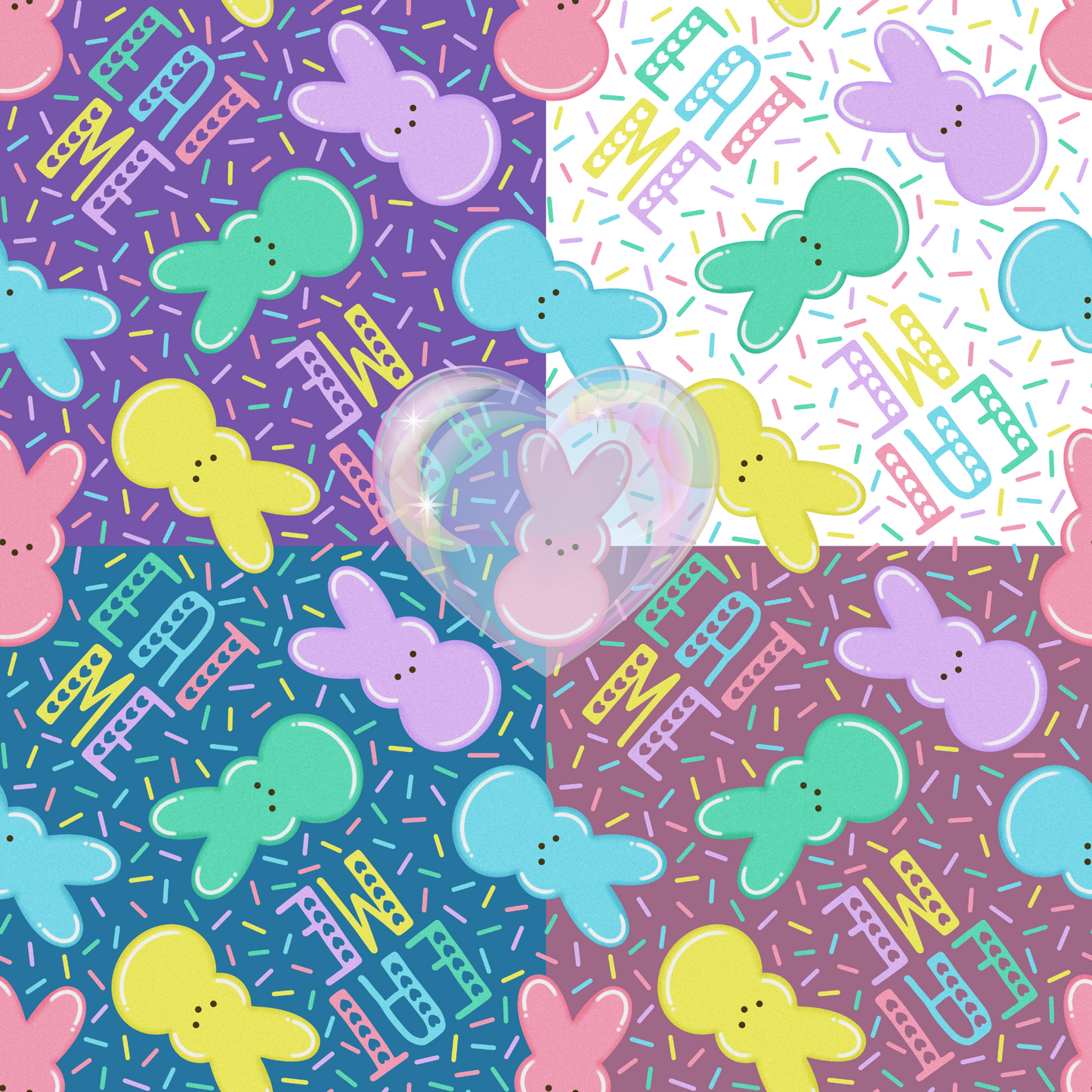 Eat Me Peeps Hand Drawn Seamless Pattern