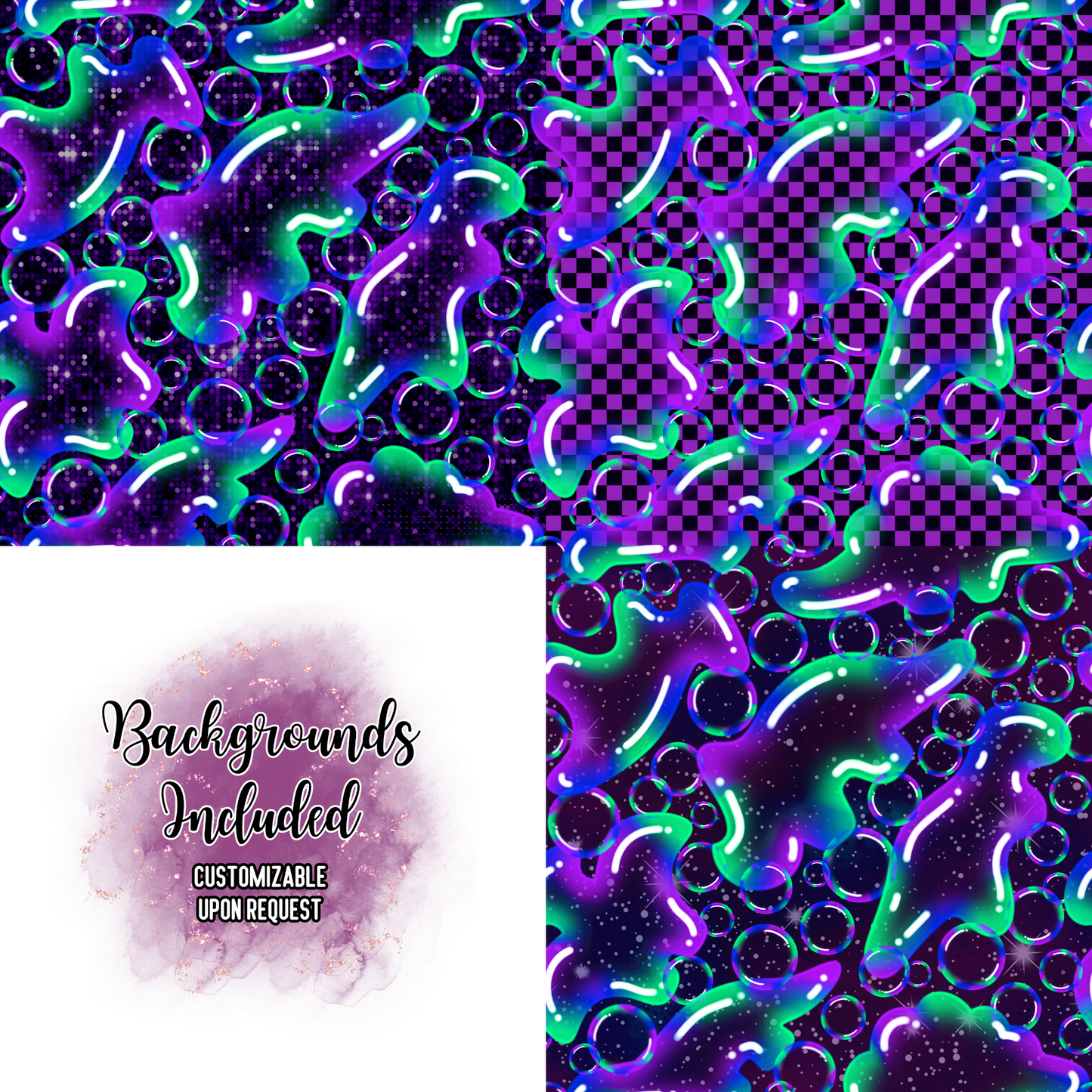 Colorful Dino Bubbles Hand Drawn Seamless Pattern