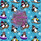 Sporty Penguins Hand Drawn Seamless Pattern