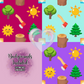 Morning Wood Emojis Hand Drawn Seamless Pattern