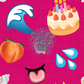 Cake by the Ocean Emojis Hand Drawn Seamless Pattern