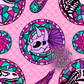 Girly Glassy Dinos Hand Drawn Seamless Pattern