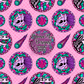 Girly Glassy Dinos Hand Drawn Seamless Pattern