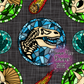 Glassy Dino Dudes Hand Drawn Seamless Pattern