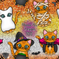 Costume Kitty Hand Drawn Seamless Pattern
