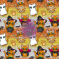 Costume Kitty Hand Drawn Seamless Pattern