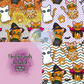 Costume Kitty Hand Drawn Seamless Pattern