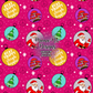 Sleigh Hippie Hand Drawn Seamless Pattern