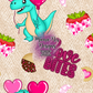 Love Bites Dino Hand Drawn Seamless Pattern