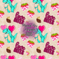 Love Bites Dino Hand Drawn Seamless Pattern