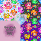 Dino Pride Kitties Hand Drawn Seamless Pattern