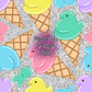 Peeps Ice Cream Hand Drawn Seamless Pattern