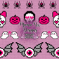 Halloween Uglies Faux Sweater Hand Drawn Seamless Pattern