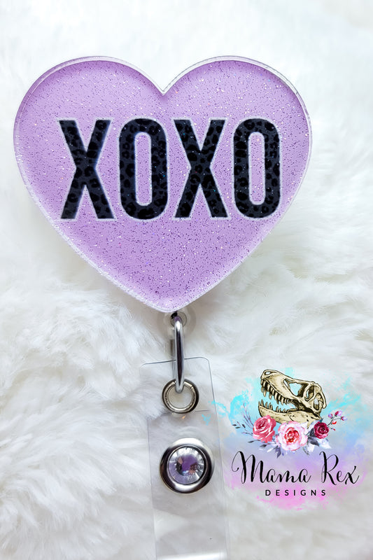 Black Leopard XOXO Purple Heart