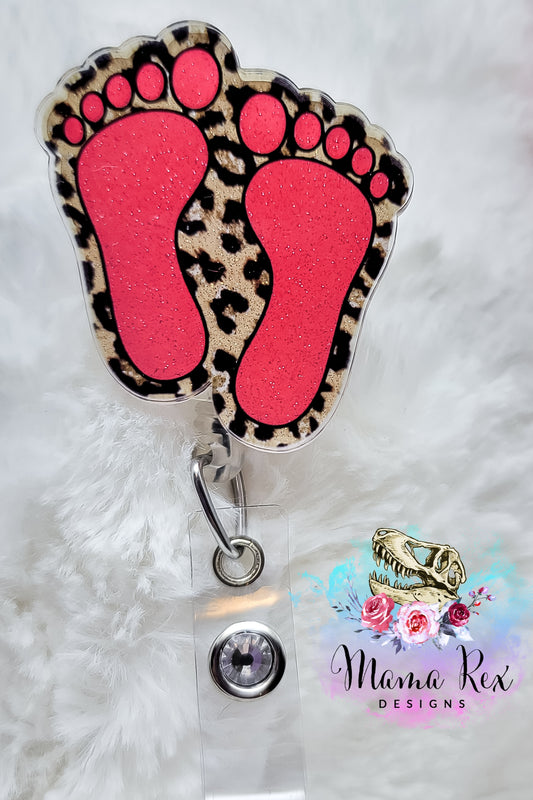 Hot Pink Baby Feet Cheetah