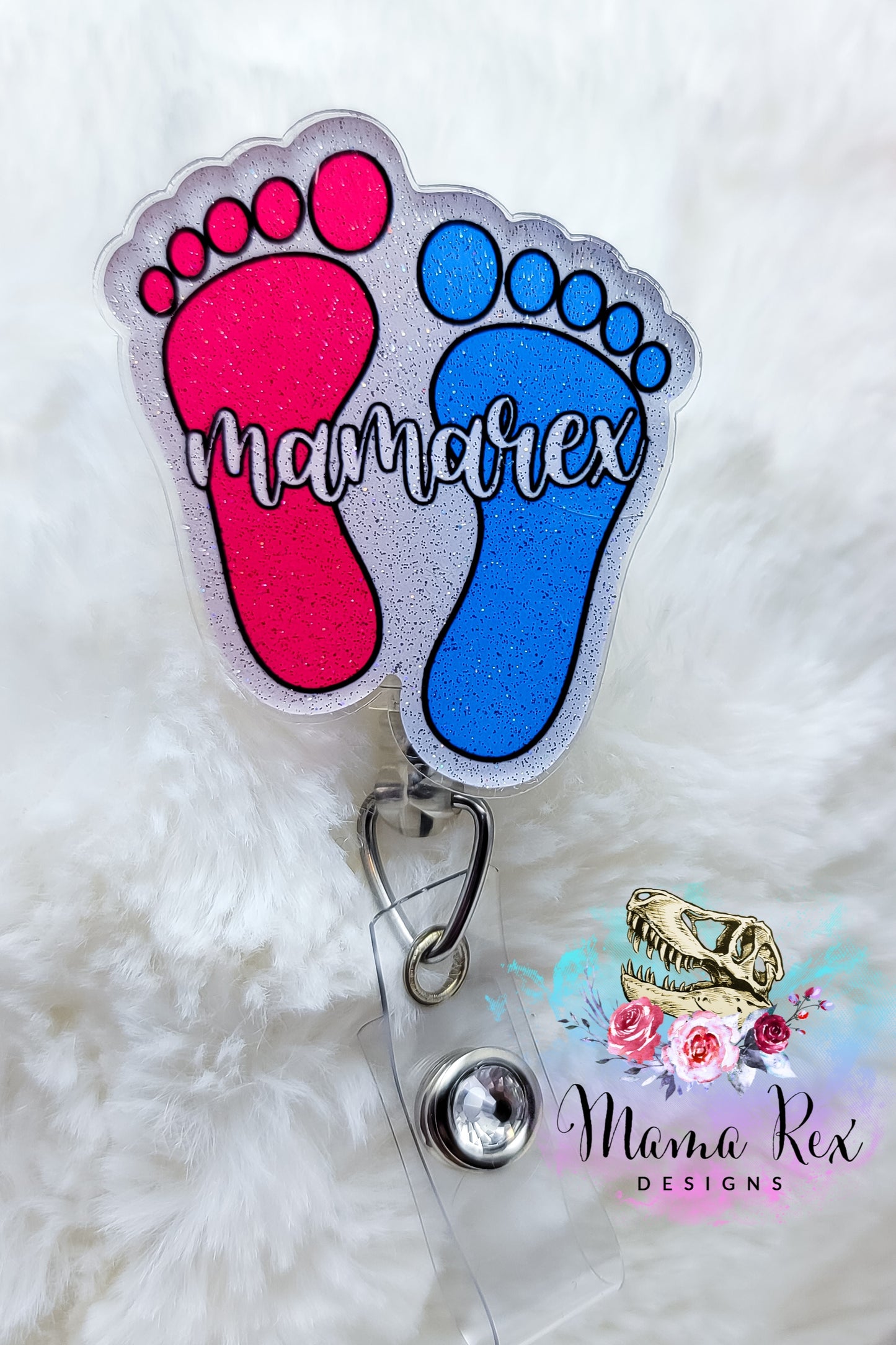 Personalized Pink and Blue Baby Feet