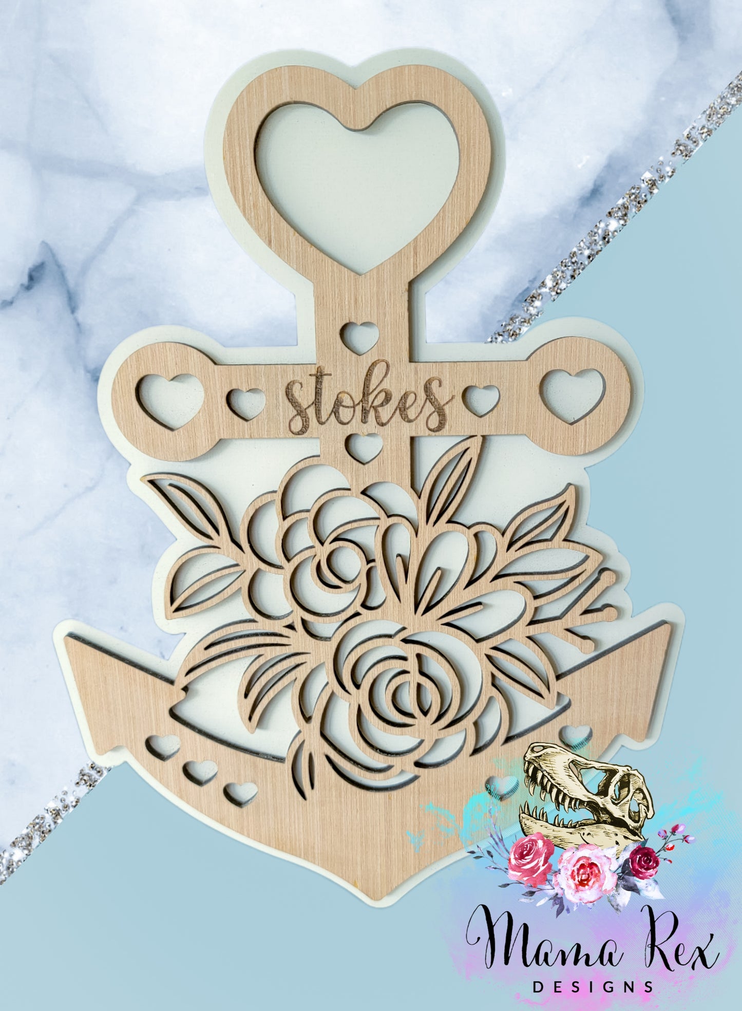 Floral Anchor Cruise Door Magnet