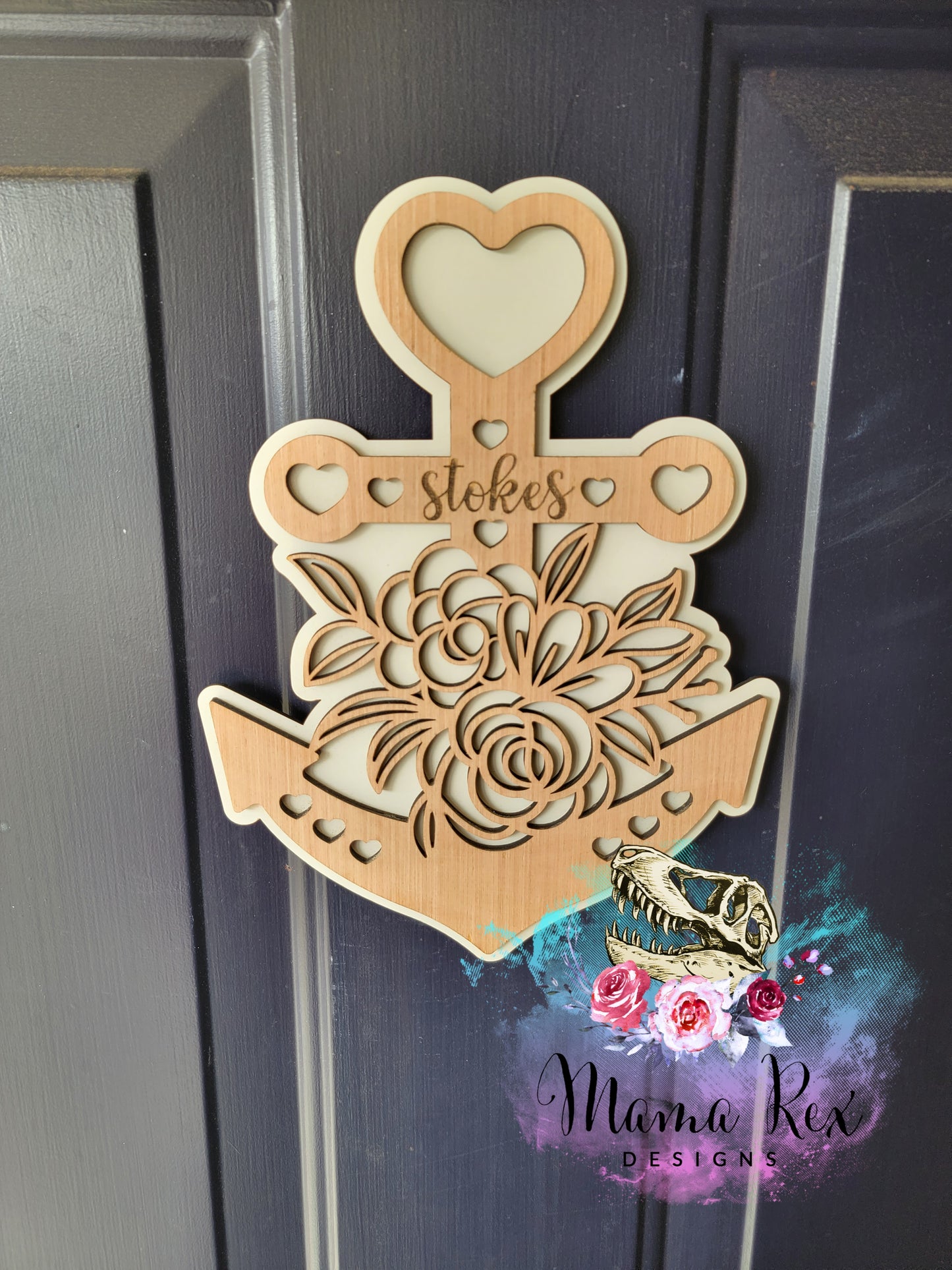 Floral Anchor Cruise Door Magnet